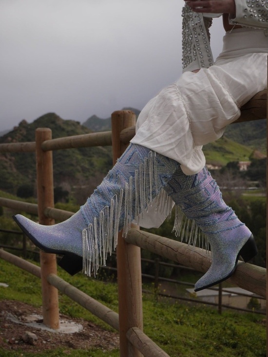 AZALEA WANG Domingo Pointed Toe Boot (Women) | Nordstromrack Azalea Wang Domingo Western Boot Women Size 8.5 Color Denim NEW!!